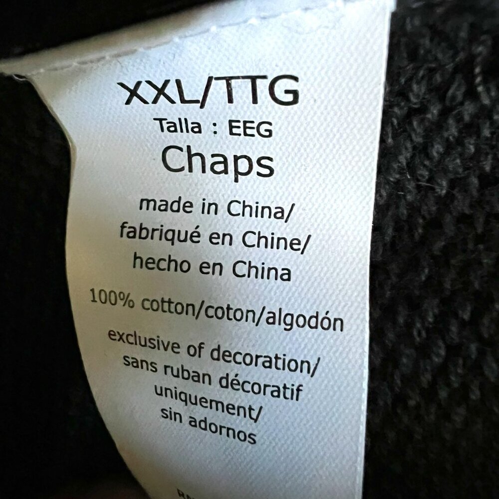 Chaps Navy Crewneck Sweater with American Flag - Picture 11 of 11